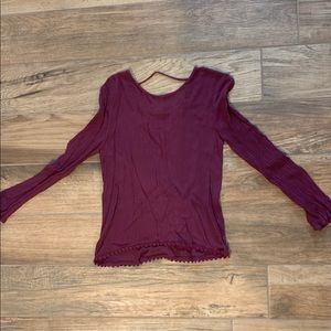 MAROON LONG SLEEVE BLOUSE
